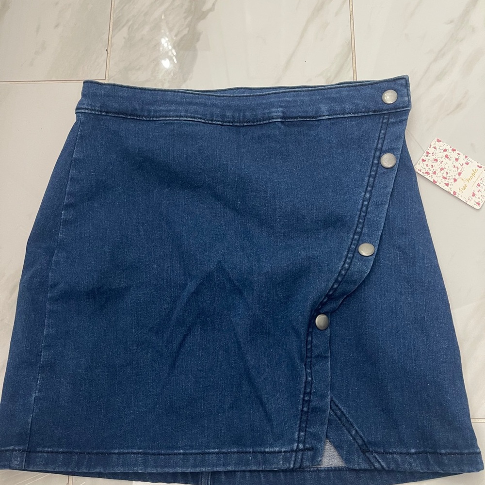 free people denim skirt with buttons